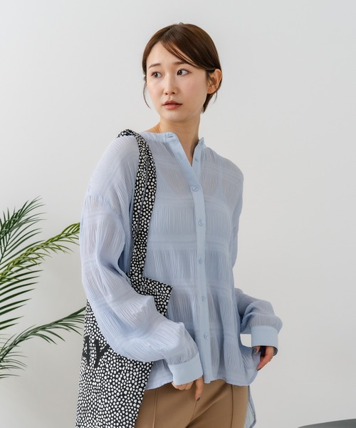 fort point(フォーポイント)の「【C-FORT POINT/フォートポイント】マジョリカプリーツブラウス(シャツ/ブラウス・レディース・ブラック/ブルー/オフホワイト・MEDIUM)」の14枚目の写真