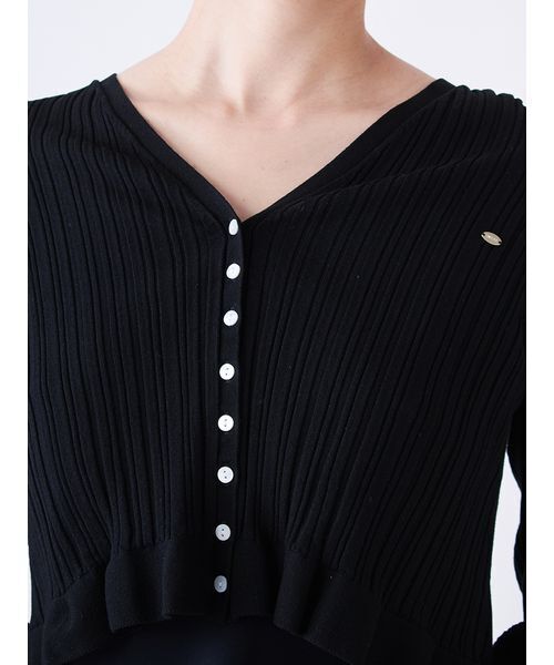 SNIDEL（スナイデル）の「ヘムフリルランダムリブカーディガン（カーディガン/ボレロ・レディース・オフホワイト/ブラック/イエロー・F）」の9枚目の写真