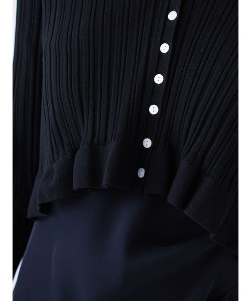 SNIDEL（スナイデル）の「ヘムフリルランダムリブカーディガン（カーディガン/ボレロ・レディース・オフホワイト/ブラック/イエロー・F）」の13枚目の写真