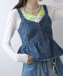 bohmal（ボマール）の「デニムペプラムキャミビスチェ（ベスト）」