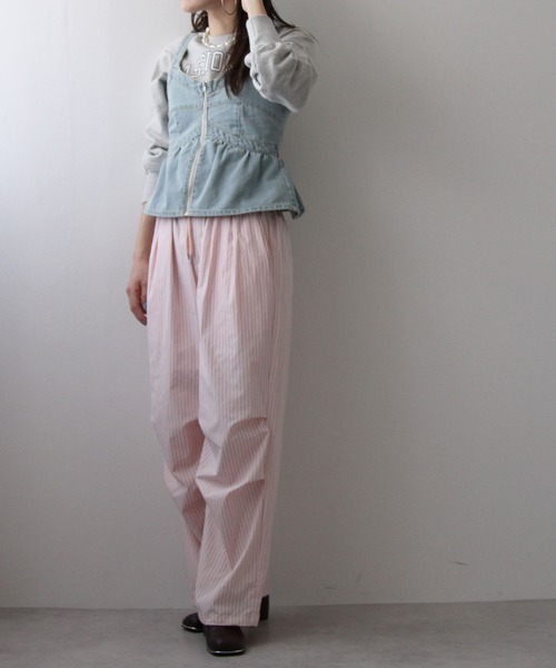 bohmal（ボマール）の「デニムペプラムキャミビスチェ（ベスト・レディース・サックスブルー/ブルー・FREE）」の17枚目の写真