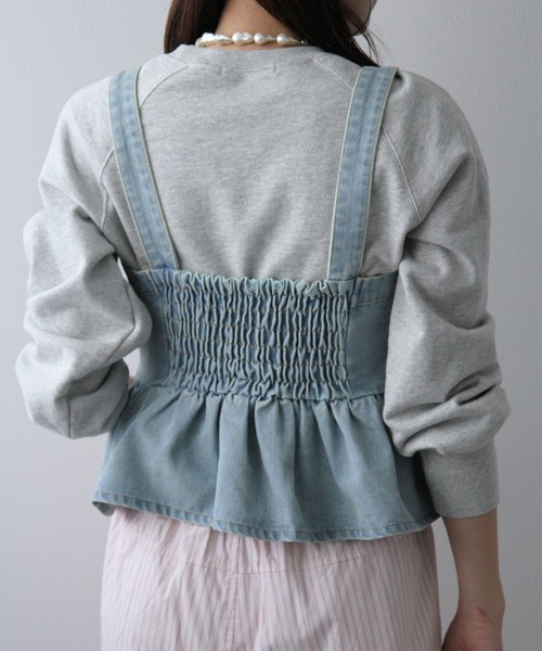 bohmal（ボマール）の「デニムペプラムキャミビスチェ（ベスト・レディース・サックスブルー/ブルー・FREE）」の18枚目の写真