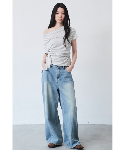 ANF.MUU（アンフムー）の「バックフラップポケットルーズデニム（デニムパンツ・レディース・ライトブルー・MEDIUM/SMALL/LARGE）」の10枚目の写真