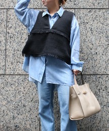 Scrap Book（スクラップブック）の「【CYAN TOKYO】バックオーバートリムツイードベスト（ベスト）」