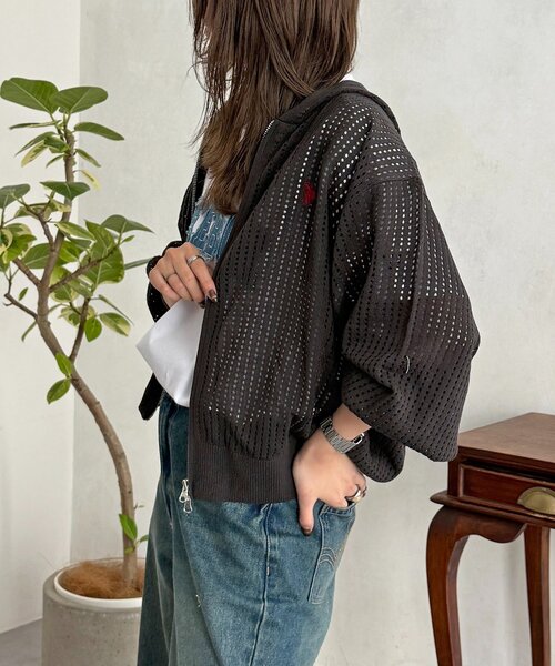 U.S. POLO ASSN.（ユーエスポロアッスン）の「メッシュジップパーカー（パーカー・レディース・アイボリー/チャコールグレー/ブルー/ネイビー・FREE）」の14枚目の写真