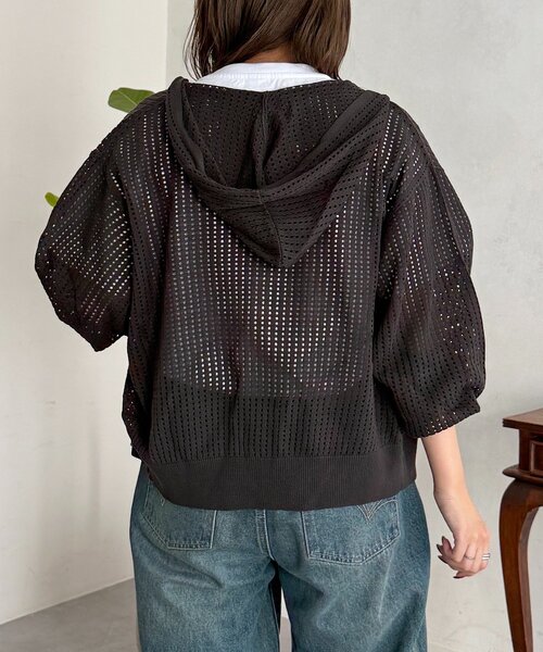 U.S. POLO ASSN.（ユーエスポロアッスン）の「メッシュジップパーカー（パーカー・レディース・アイボリー/チャコールグレー/ブルー/ネイビー・FREE）」の15枚目の写真