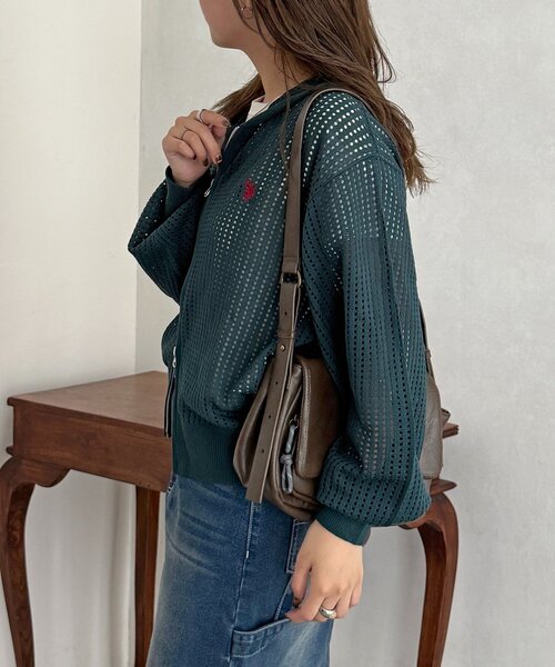 U.S. POLO ASSN.（ユーエスポロアッスン）の「メッシュジップパーカー（パーカー・レディース・アイボリー/チャコールグレー/ブルー/ネイビー・FREE）」の19枚目の写真