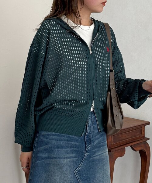 U.S. POLO ASSN.（ユーエスポロアッスン）の「メッシュジップパーカー（パーカー・レディース・アイボリー/チャコールグレー/ブルー/ネイビー・FREE）」の21枚目の写真