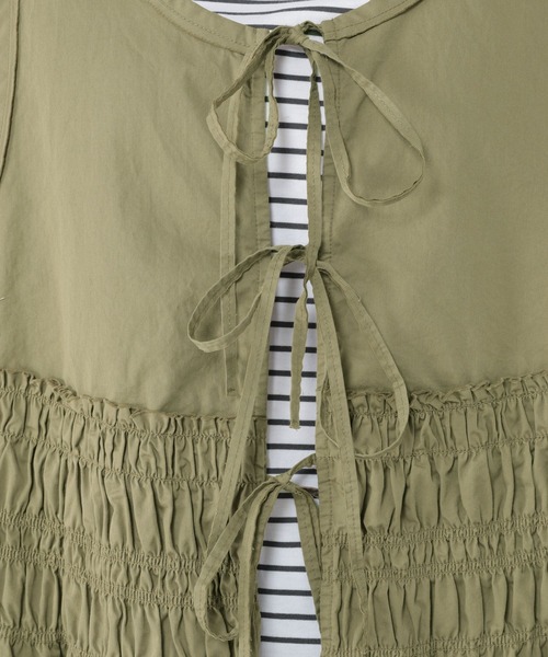 studio CLIP（スタディオクリップ）の「ダブルフロントシャーリングベスト（ベスト・レディース・スモーク/カーキ・FREE）」の18枚目の写真