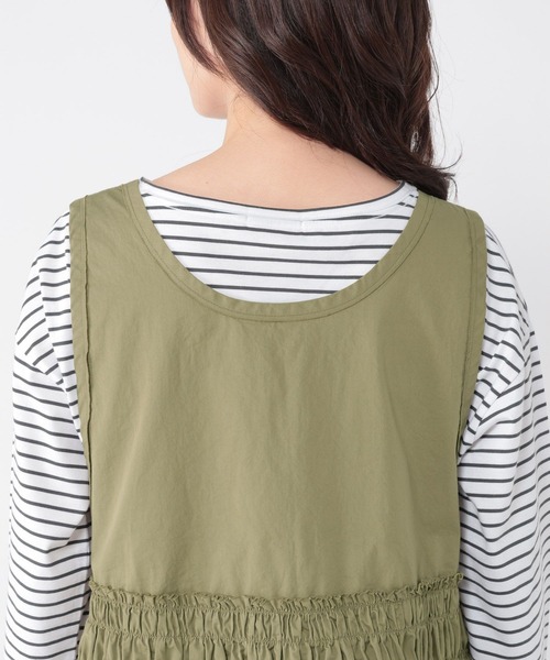 studio CLIP（スタディオクリップ）の「ダブルフロントシャーリングベスト（ベスト・レディース・スモーク/カーキ・FREE）」の19枚目の写真