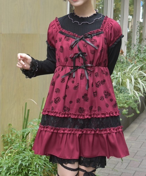 axes femme(アクシーズファム)の「半袖ワンピース(ワンピース・レディース・ワイン・FREE)」の1枚目の写真