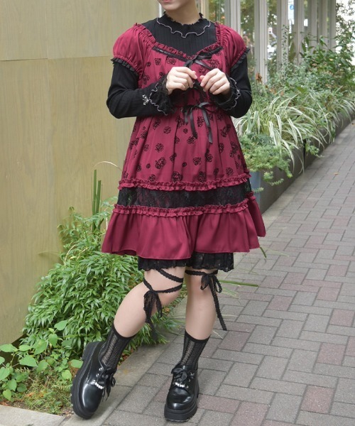 axes femme(アクシーズファム)の「半袖ワンピース(ワンピース・レディース・ワイン・FREE)」の4枚目の写真