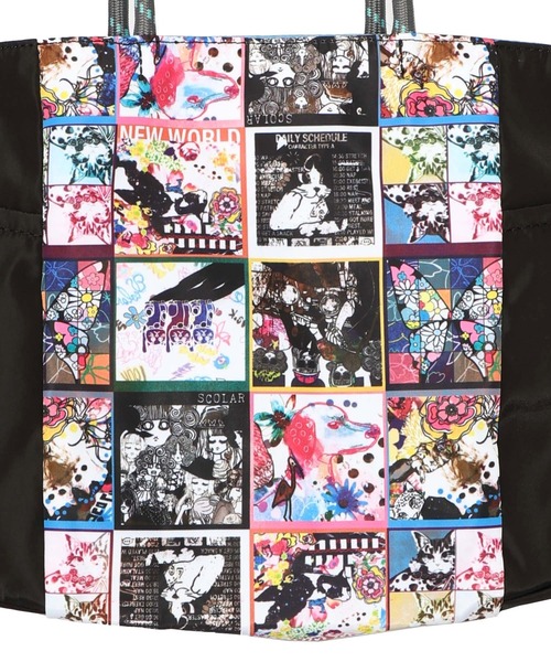 ScoLar(スカラー)の「661431:コラージュ総柄 パラコード配色トートバッグ(トートバッグ・レディース・カーキ/ブラック/ベージュ・FREE)」の13枚目の写真