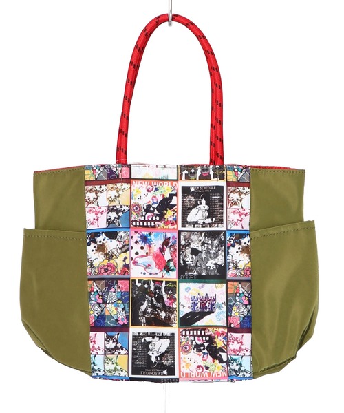 ScoLar(スカラー)の「661431:コラージュ総柄 パラコード配色トートバッグ(トートバッグ・レディース・カーキ/ブラック/ベージュ・FREE)」の15枚目の写真