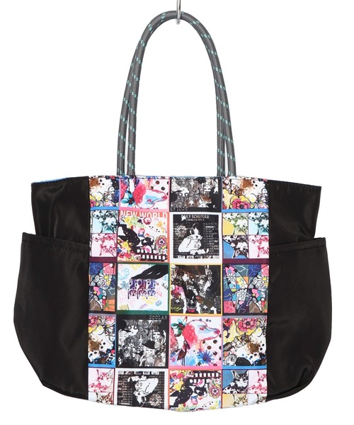 ScoLar(スカラー)の「661431:コラージュ総柄 パラコード配色トートバッグ(トートバッグ・レディース・カーキ/ブラック/ベージュ・FREE)」の21枚目の写真