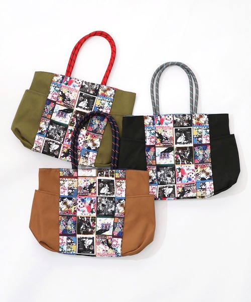 ScoLar(スカラー)の「661431:コラージュ総柄 パラコード配色トートバッグ(トートバッグ・レディース・カーキ/ブラック/ベージュ・FREE)」の7枚目の写真