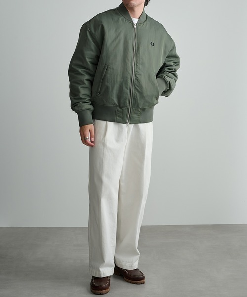 FRED PERRY(フレッドペリー)の「【FRED PERRY】QUILTED TENNIS BOMBER JACKET MA-1 J3318/キルテッド テニス ボンバー ジャケット(ブルゾン・メンズ・カーキ・XL/L/M/S)」の9枚目の写真