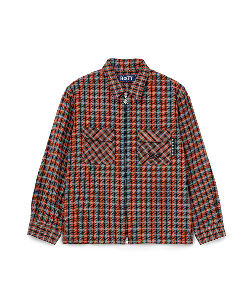 BOTT(ボット)の「BoTT / ボット Zip-up Flannel Shirt(シャツ/ブラウス・メンズ・ブラック/ブルー・LARGE/MEDIUM)」の1枚目の写真