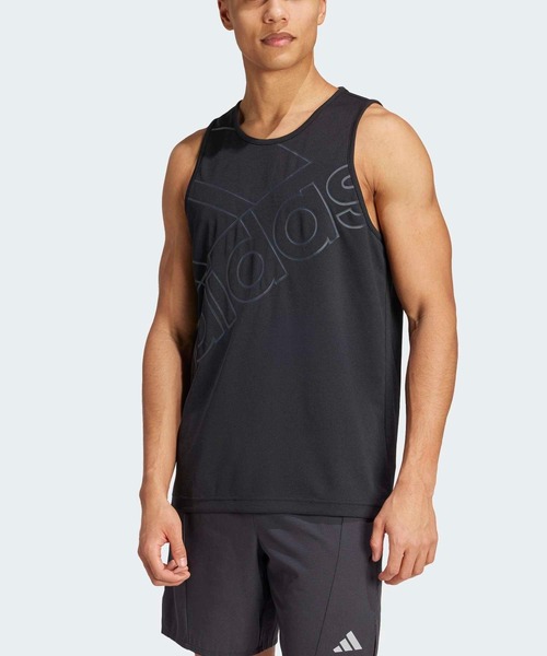 adidas(アディダス)の「AEROREADY トレーニングロゴ グラフィックタンク / アディダス adidas(タンクトップ・メンズ・ブラック/ブラック×ホワイト・SMALL/MEDIUM/LARGE/X-LARGE/XX-LARGE/3XL)」の2枚目の写真