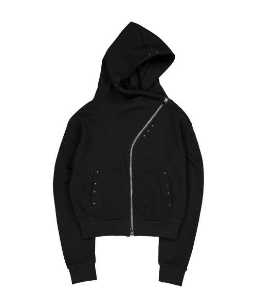 SETUP-EXE(セットアップイーエックスイー)の「CURVE HOOD ZIP-UP / BLACK(パーカー・レディース・その他・OS)」の8枚目の写真
