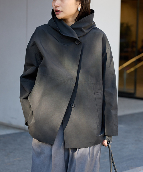 JOURNAL STANDARD（ジャーナルスタンダード）の「《追加3》グログランフードコート（その他アウター・レディース・ライトグレー/ブラック・38/36）」の19枚目の写真