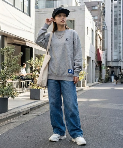 STARTER(スターター)の「STARTER スターター ワンポイント 刺繍ロゴ スウェット トレーナー 裏毛(スウェット・メンズ・ネイビー/ブラック/アッシュグレー・LL/L/M)」の10枚目の写真