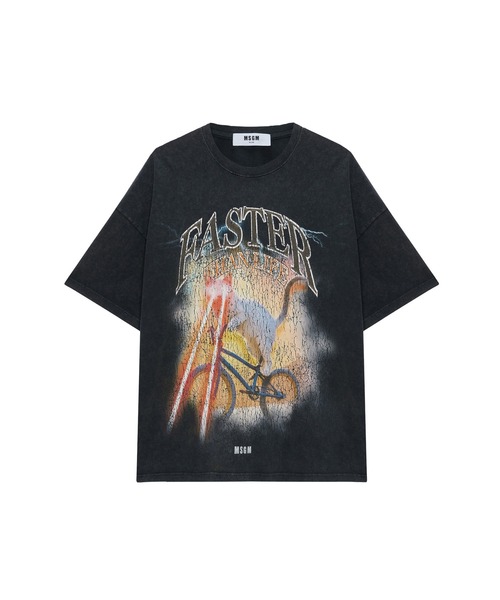 MSGM(エムエスジーエム)の「キャットビーム クラックプリントTシャツ(Tシャツ/カットソー・メンズ・チャコールグレー・M/S/XL/XS/L)」の1枚目の写真