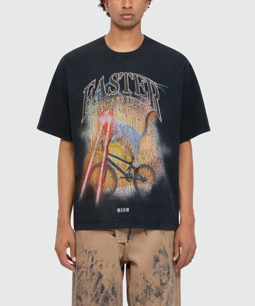 MSGM(エムエスジーエム)の「キャットビーム クラックプリントTシャツ(Tシャツ/カットソー・メンズ・チャコールグレー・M/S/XL/XS/L)」の2枚目の写真