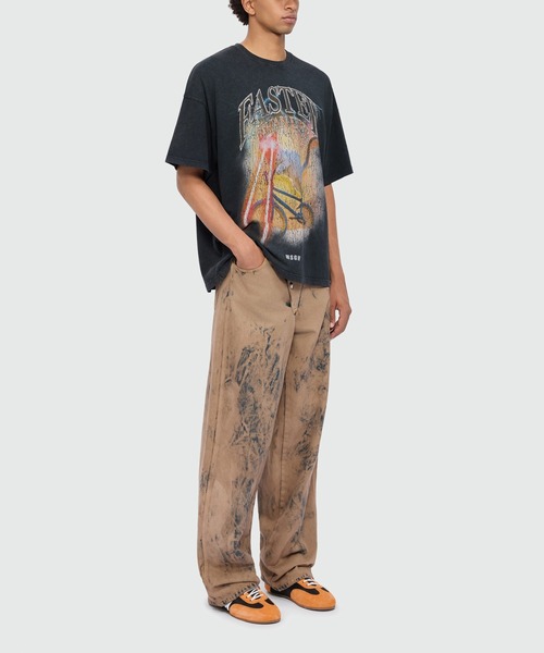 MSGM(エムエスジーエム)の「キャットビーム クラックプリントTシャツ(Tシャツ/カットソー・メンズ・チャコールグレー・M/S/XL/XS/L)」の4枚目の写真