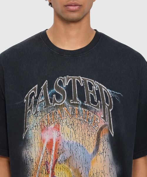 MSGM(エムエスジーエム)の「キャットビーム クラックプリントTシャツ(Tシャツ/カットソー・メンズ・チャコールグレー・M/S/XL/XS/L)」の5枚目の写真