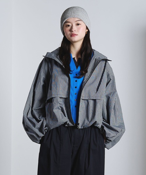 ROSE BUD（ローズバッド）の「CHECK PUFF BLOUSON（ブルゾン・レディース・ベージュ/ブラック・ONE SIZE）」の4枚目の写真
