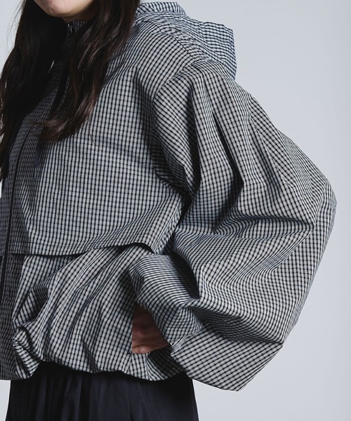 ROSE BUD（ローズバッド）の「CHECK PUFF BLOUSON（ブルゾン・レディース・ベージュ/ブラック・ONE SIZE）」の12枚目の写真