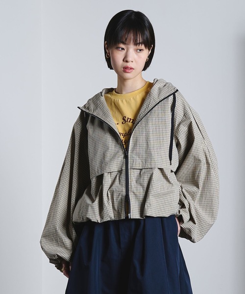 ROSE BUD（ローズバッド）の「CHECK PUFF BLOUSON（ブルゾン・レディース・ベージュ/ブラック・ONE SIZE）」の13枚目の写真