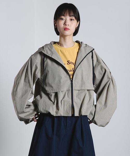 ROSE BUD（ローズバッド）の「CHECK PUFF BLOUSON（ブルゾン・レディース・ベージュ/ブラック・ONE SIZE）」の14枚目の写真