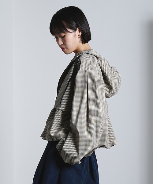 ROSE BUD（ローズバッド）の「CHECK PUFF BLOUSON（ブルゾン・レディース・ベージュ/ブラック・ONE SIZE）」の15枚目の写真