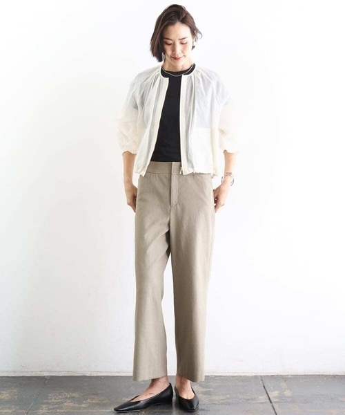 MICHEL KLEIN（ミッシェル・クラン）の「[遮熱効果素材]クリーンシルエットTシャツ（Tシャツ/カットソー・レディース・ブラック/ホワイト/カーキ・38）」の15枚目の写真