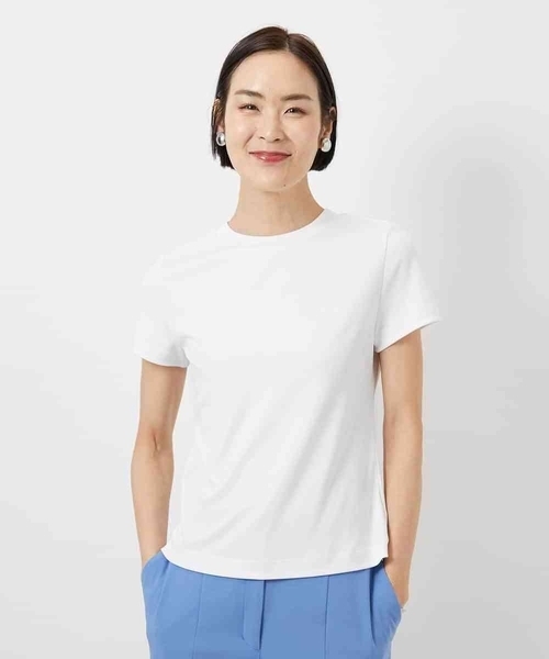 MICHEL KLEIN（ミッシェル・クラン）の「[遮熱効果素材]クリーンシルエットTシャツ（Tシャツ/カットソー・レディース・ブラック/ホワイト/カーキ・38）」の16枚目の写真
