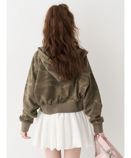EVRIS(エヴリス)の「ワンポイントロゴショートパーカー【セットアップ着用可能】春服(パーカー・レディース・その他1/グレー/ホワイト・FREE)」の6枚目の写真