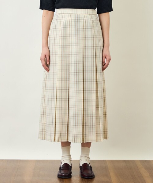 MACKINTOSH PHILOSOPHY(マッキントッシュ フィロソフィー)の「GREY LABEL ボイルチェックタックスカート(スカート・レディース・ベージュ/ブラウン系その他5・1/2)」の10枚目の写真