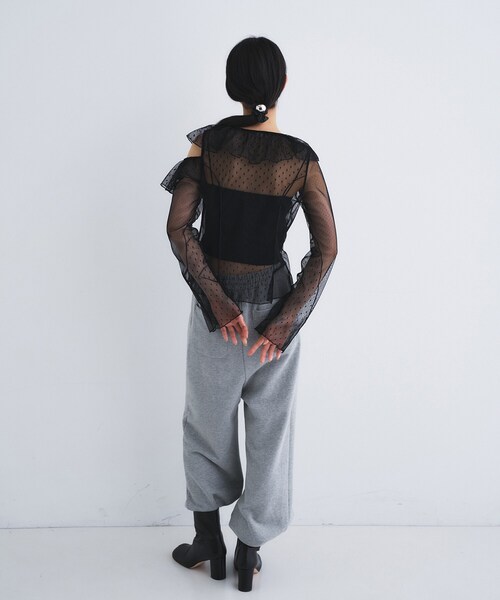 CODE A(コードエー)の「tulle asymmetry blouse(シャツ/ブラウス・レディース・ホワイト/ブラック・00)」の15枚目の写真