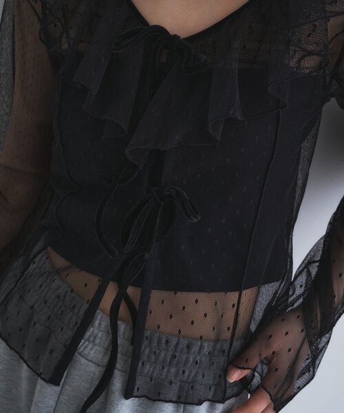 CODE A(コードエー)の「tulle asymmetry blouse(シャツ/ブラウス・レディース・ホワイト/ブラック・00)」の16枚目の写真