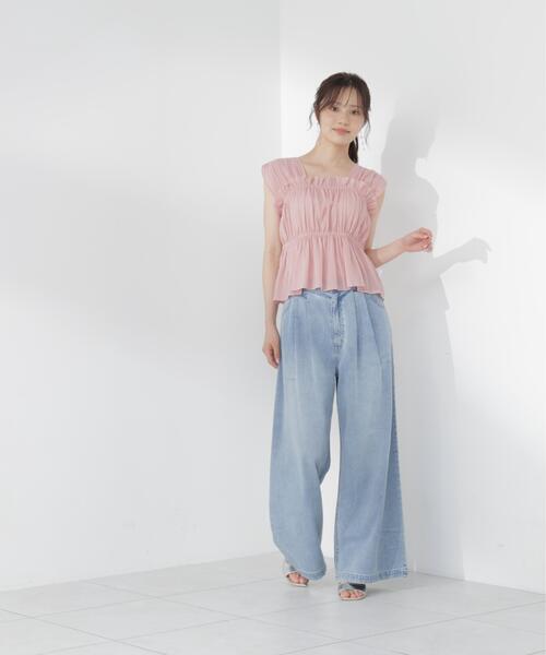 PROPORTION BODY DRESSING(プロポーションボディドレッシング)の「【加藤栞さん着用】<a>ハイウエストタックバギーパンツ / 1216139404(その他パンツ・レディース・ブルー系その他/ブルー・MEDIUM/P/S/PSS/SMALL)」の22枚目の写真