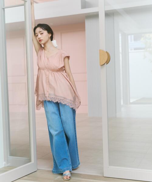 PROPORTION BODY DRESSING(プロポーションボディドレッシング)の「【加藤栞さん着用】<a>ハイウエストタックバギーパンツ / 1216139404(その他パンツ・レディース・ブルー系その他/ブルー・MEDIUM/P/S/PSS/SMALL)」の6枚目の写真