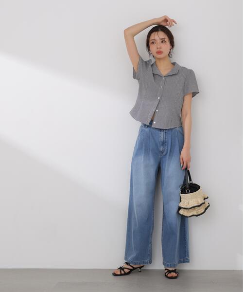 PROPORTION BODY DRESSING(プロポーションボディドレッシング)の「【加藤栞さん着用】<a>ハイウエストタックバギーパンツ / 1216139404(その他パンツ・レディース・ブルー系その他/ブルー・MEDIUM/P/S/PSS/SMALL)」の8枚目の写真