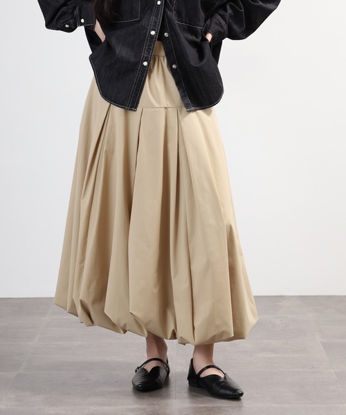 EGLANTINE(エグランティーヌ)の「EGLANTINE バルーンスカート(スカート・レディース・ベージュ/モカ/ブラック・40)」の19枚目の写真
