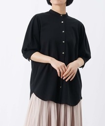 LUCA/LADY LUCK LUCA | LC/LLL セミシルケットバンドカラー5分袖ブラウス(シャツ/ブラウス)