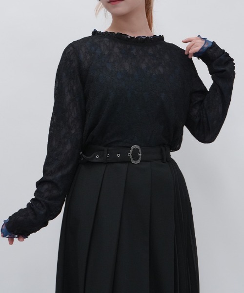 axes femme(アクシーズファム)の「リバーシブルレースPO(Tシャツ/カットソー・レディース・ブラック/ホワイト/ミント・FREE)」の2枚目の写真