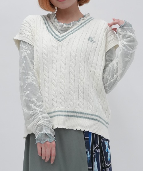 axes femme(アクシーズファム)の「リバーシブルレースPO(Tシャツ/カットソー・レディース・ブラック/ホワイト/ミント・FREE)」の13枚目の写真