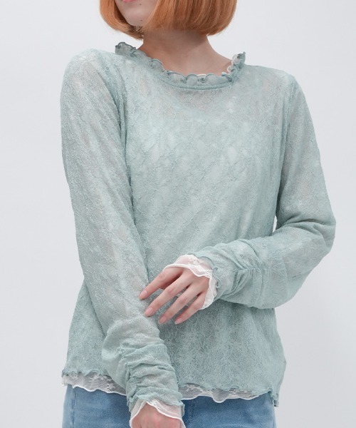 axes femme(アクシーズファム)の「リバーシブルレースPO(Tシャツ/カットソー・レディース・ブラック/ホワイト/ミント・FREE)」の4枚目の写真