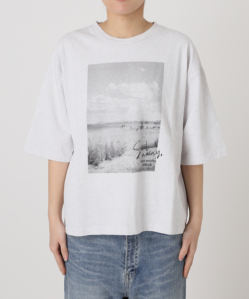 新品タグ付　FRAMeWORK，フレームワーク メッセージプリントシャツ セール】Bright ロゴTシャツ（Tシャツ/カットソー）｜FRAMeWORK